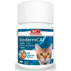 Bio Pet Active Bioderm Biotin ve cinko Kedi Tableti 30 Gr (100 Tablet)
