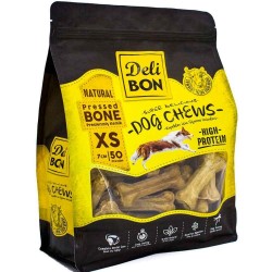 Delibon Deri Press Köpek Kemik 7 Cm XS Boy 50 Li Paket Natural