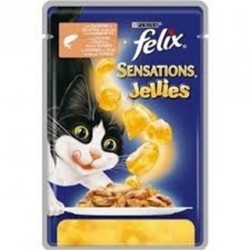Felix Sensations Somonlu ve Karidesli Yetişkin Kedi Konserve Maması 100 Gr