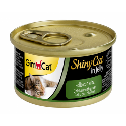Gimcat Shinycat Jelli Tavuklu Kedi Otlu Kedi Konserve Maması 70 Gr