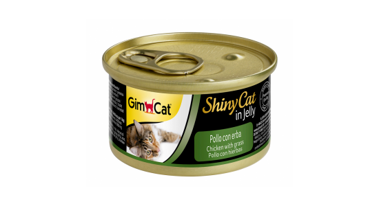 Gimcat Shinycat Jelli Tavuklu Kedi Otlu Kedi Konserve Maması 70 Gr