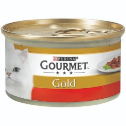 Gourmet Gold Parca Etli ve Soslu Sığır Etli Kedi Konserve Maması 85 Gr