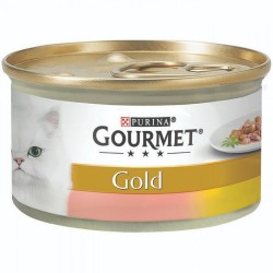 Gourmet Gold Parca Etli ve Soslu Somon ve Tavuklu Kedi Konserve Maması 85 Gr