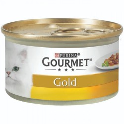 Gourmet Gold Parca Etli ve Soslu Tavuklu ve Ciğerli Kedi Konserve Maması 85 Gr