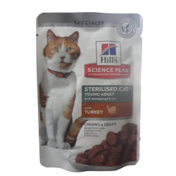 Hills Hindi Etli Sterilised Kısırlaştırılmış Kedi Konserve Maması
