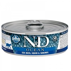 Nd Ocean Levrek ve Mürekkep Balıklı Karidesli Yetişkin Kedi Konserve Maması 80 Gr