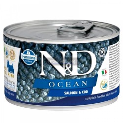 Nd Ocean Mini Somonlu ve Morina Balıklı Yetişkin Köpek Konserve Maması 140 Gr