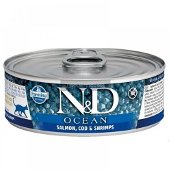 Nd Ocean Somonlu ve Morina Balıklı Karidesli Yetişkin Kedi Konserve Maması 80 Gr