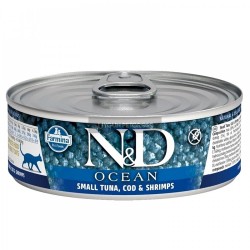 Nd Ocean Ton ve Morina Balıklı Karidesli Yetişkin Kedi Konserve Maması 80 Gr