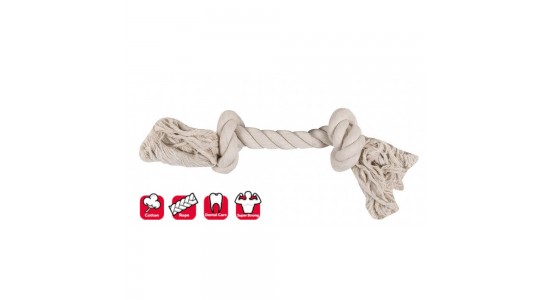 Karlie 2 Düğümlü İp Köpek Oyuncağı S 22 Cm Beyaz