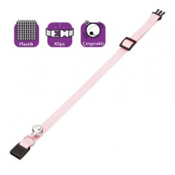 Karlie Boyun Tasması Çıngıraklı 30 Cm Toz Pembe