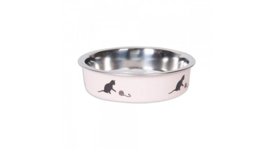 Karlie Çelik Kedi Mama Kabı Pembe 160 Ml