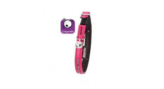 Karlie Deri Kedi Boyun Tasması 30 Cm Pembe