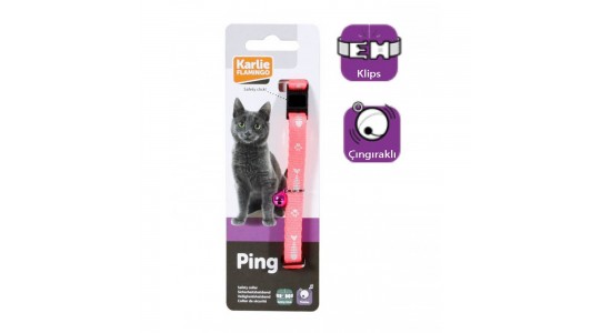 Karlie Kedi Tasması Çıngıraklı 30 Cm Pembe