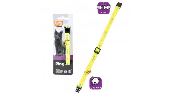 Karlie Kedi Tasması Çıngıraklı 30 Cm Sari
