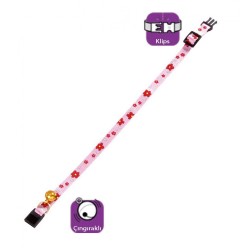 Karlie Kedi Tasması Çıngıraklı 30 Cm Toz Pembe