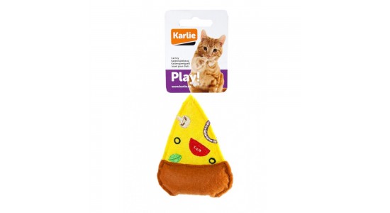 Karlie Peluş Kedi Oyuncağı Pizza 10.5 Cm Sari