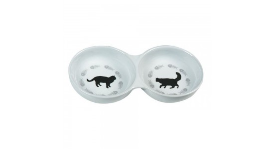 Karlie Porselen İkili Kedi Mama Kabı 150 Ml