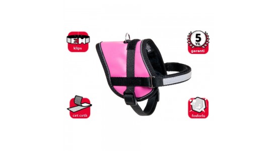 Karlie Reflektörlü Göğüs Tasması XS 26-35 Cm Pembe