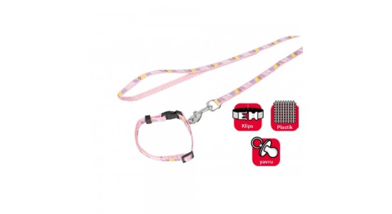 Karlie Yav.Köpek Boy.Tasması+Uzatma 20-35 Cm+1Mt Pembe