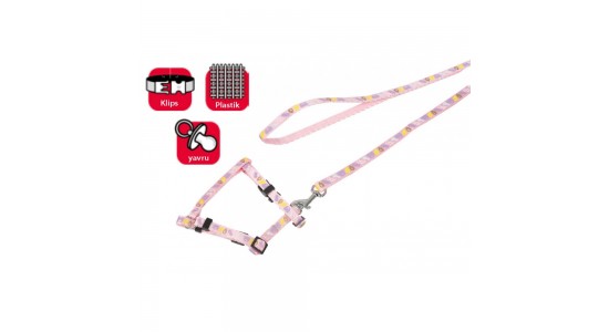 Karlie Yavru Köpek Göğüs Tasması+Uzatma 25-35 Cm Pembe