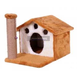 Cat Hause E1 Yuvali Kedi Tırmalama Kahverengi