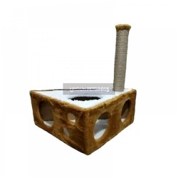 Cat Hause Peynir Yuva 33x63x25 Cm + 40 Cm Tırmalama Kahverengi