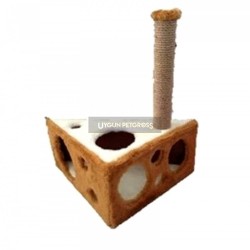 Cat Hause Peynir Yuva 33x63x25 Cm + 40 Cm Tırmalama Kahverengi