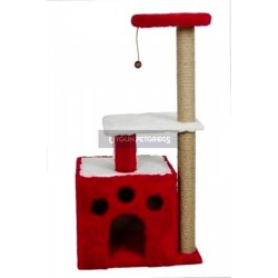 Cat Hause S2 Yuvali ve Oturakli Kedi Tırmalama 97x40x30 Cm Kırmızı