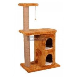 Cat Hause S3 cift Yuvali ve Oturakli Kedi Tırmalama 103x60x40 Cm Kahverengi