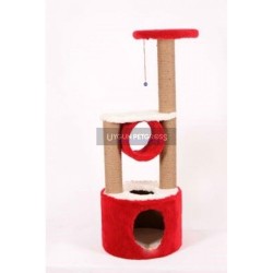 Cat Hause S5 Yuvali ve Oturakli Kedi Tırmalama 103x46x46 Cm Kırmızı