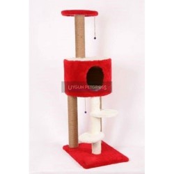 Cat Hause S7 Yuvali ve Oturakli Kedi Tırmalama 131x60x40 Cm Kırmızı