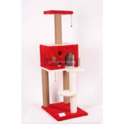 Cat Hause S9 Yuvali ve Oturakli Kedi Tırmalama 124x55x40 Cm Kırmızı