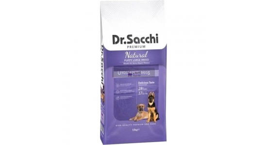 Dr.Sacchi Kuzu Etli Büyük irk Yavru Köpek Maması 15 Kg