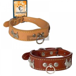 Eastland Köpek Desenli Deri Boyun Tasması 35 Cm