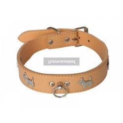 Eastland Köpek Desenli Deri Boyun Tasması 50 Cm