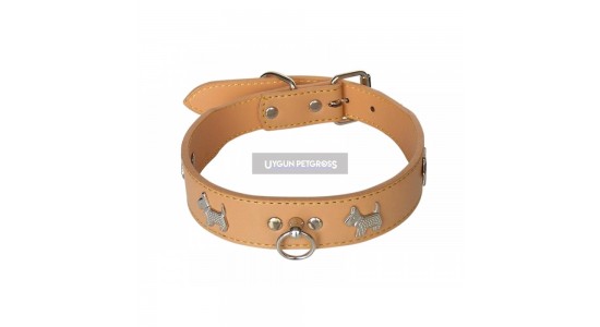 Eastland Köpek Desenli Deri Boyun Tasması 50 Cm