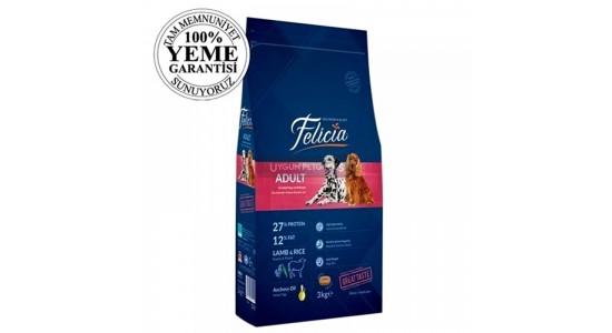 Felicia Kuzu Etli Yetişkin Köpek Maması 3 Kg