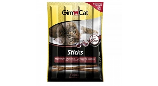 Gimcat Sticks Hindi ve Tavşanli Kedi Ödül Çubuğu 4 Parça