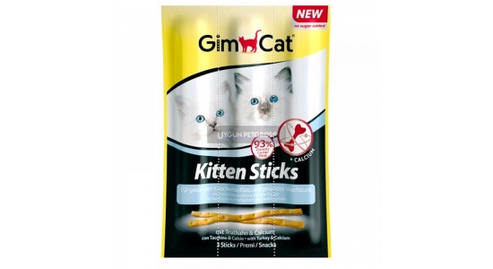 Gimcat Sticks Kitten Hindi Etli Yavru Kedi Ödül Çubuğu 3 Parça