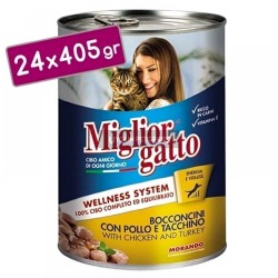 Miglior Gatto Parca Etli Tavuklu ve Hindili Köpek Konserve Maması 405 Gr (24 Adet)