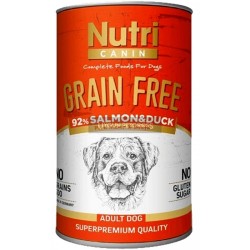 Nutri Canin Somonlu ve Ördekli Tahılsız Yetişkin Köpek Konserve Maması 400 Gr