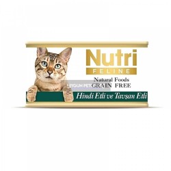 Nutri Feline Hindi Etli ve Tavsanli Tahılsız Yetişkin Kedi Konserve Maması 85 Gr