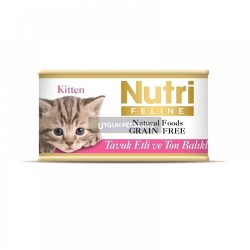 Nutri Feline Kitten Tavuklu ve Ton Balıklı Tahılsız Yavru Kedi Konserve Maması 85 Gr