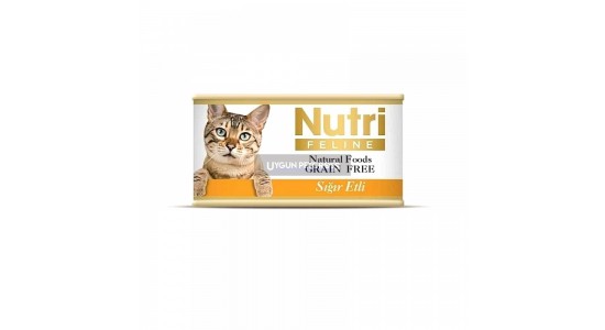 Nutri Feline Sığır Etli Tahılsız Yetişkin Kedi Konserve Maması 85 Gr