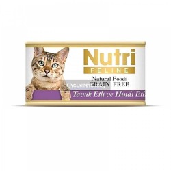 Nutri Feline Tavuklu ve Hindi Etli Tahılsız Yetişkin Kedi Konserve Maması 85 Gr