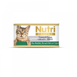 Nutri Feline Ton Balıklı Tavuklu ve Ciğerli Tahılsız Yetişkin Kedi Konserve Maması 85 Gr