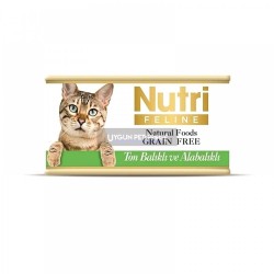 Nutri Feline Ton Balıklı ve Alabalıklı Tahılsız Yetişkin Kedi Konserve Maması 85 Gr