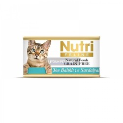 Nutri Feline Ton Balıklı ve Sardalyalı Tahılsız Yetişkin Kedi Konserve Maması 85 Gr
