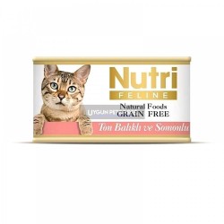 Nutri Feline Ton Balıklı ve Somonlu Tahılsız Yetişkin Kedi Konserve Maması 85 Gr